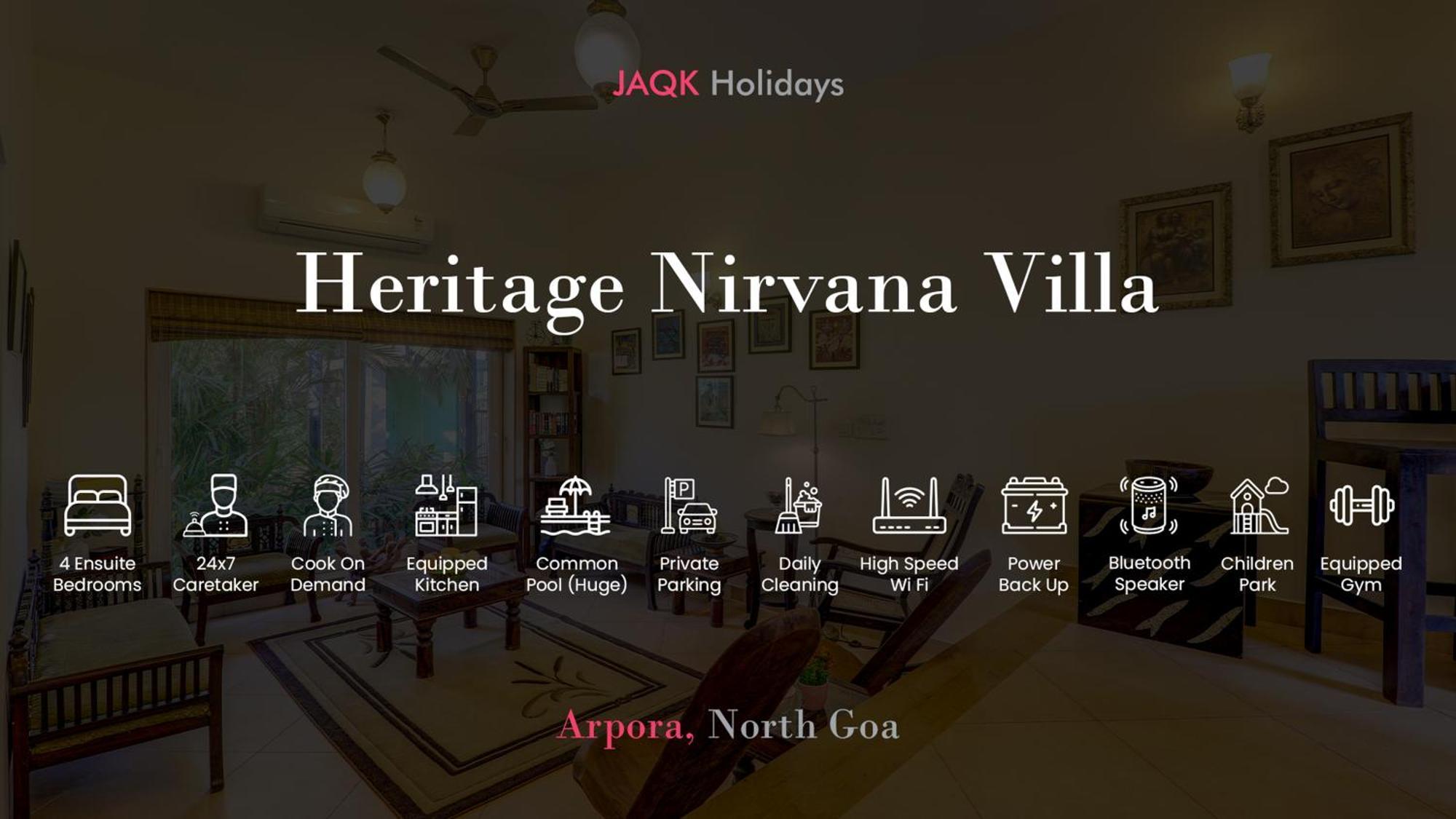 Heritage Nirvana Villa - 4BHK, Calangute Esterno foto